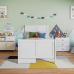 Picture of 39" Platform Bed with Footboard and Trundle or Drawers