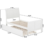 Picture of 39" Platform Bed with Footboard and Trundle or Drawers