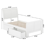 Picture of 39" Platform Bed with Footboard and Trundle or Drawers