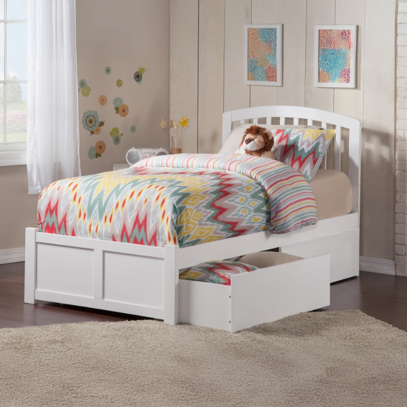Picture of 39" Platform Bed with Footboard and Trundle or Drawers