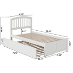 Picture of 39" Platform Bed with Footboard and Trundle or Drawers