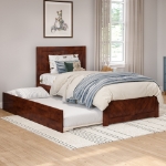 Picture of 39" Platform Bed with Footboard and Trundle or Drawers