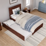 Picture of 39" Platform Bed with Footboard and Trundle or Drawers
