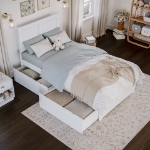 Picture of 39" Platform Bed with Footboard and Trundle or Drawers