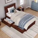 Picture of 39" Platform Bed with Footboard and Trundle or Drawers