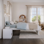 Picture of 39" Platform Bed with Footboard and Trundle or Drawers