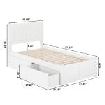 Picture of 39" Platform Bed with Footboard and Trundle or Drawers