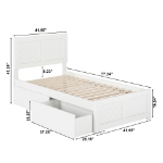 Picture of 39" Platform Bed with Footboard and Trundle or Drawers