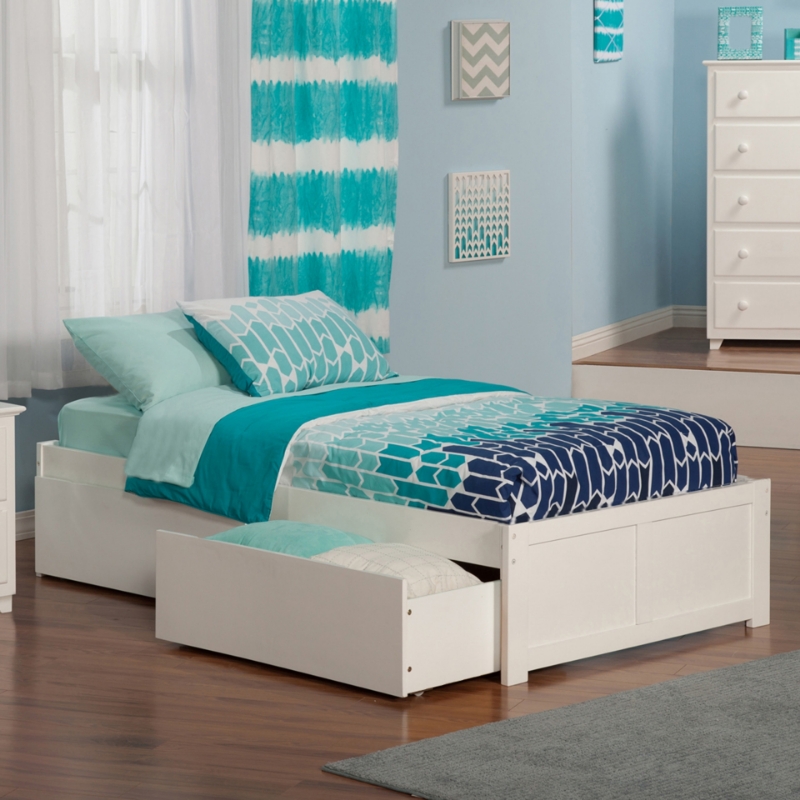 Picture of 39" Platform Bed with Footboard and Trundle or Drawers