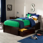 Picture of 39" Platform Bed with Footboard and Trundle or Drawers