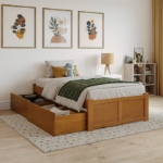 Picture of 39" Platform Bed with Footboard and Trundle or Drawers