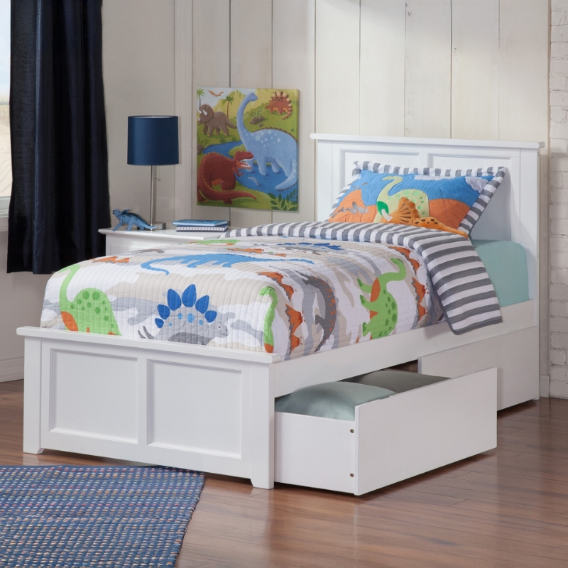 Picture of 39" Platform Bed with Footboard and Trundle or Drawers