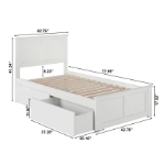 Picture of 39" Platform Bed with Footboard and Trundle or Drawers