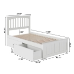 Picture of 39" Platform Bed with Footboard and Trundle or Drawers
