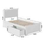 Picture of 39" Platform Bed with Footboard and Trundle or Drawers