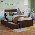 Picture of 39" Platform Bed with Footboard and Trundle or Drawers