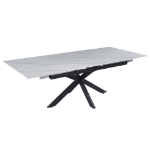 Picture of 62"-95" Extendable Dining Table Sintered Stone Tabletop with Steel Legs