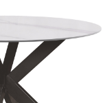 Picture of 60" Round Sintered Stone Top Dining Table with X-Shape Metal Legs