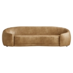 Picture of Curved Vegan Leather Sofa in Toast Finish