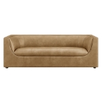 Picture of 86" Curved Back Vegan Leather Sofa in Toast