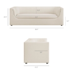 Picture of 86" Curved Back Performance Velvet Sofa in Alabaster, Taupe, Mulberry and Chocolate Brown