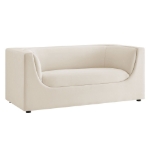 Picture of 67" Curved Back Performance Velvet Loveseat in Alabaster, Taupe and Chocolate Brown