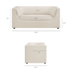 Picture of 67" Curved Back Performance Velvet Loveseat in Alabaster, Taupe and Chocolate Brown