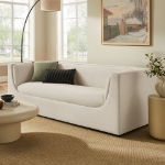 Picture of Curved Back Performance Velvet Sofa, Loveseat and Chair in Alabaster, Taupe, Mulberry and Chocolate Brown