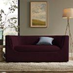Picture of Curved Back Performance Velvet Sofa, Loveseat and Chair in Alabaster, Taupe, Mulberry and Chocolate Brown