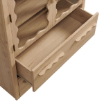 Picture of 76 Inch Arched Kitchen Pantry Cabinet in Light Oak and Walnut