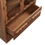 Picture of 76 Inch Arched Kitchen Pantry Cabinet in Light Oak and Walnut