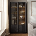 Picture of Solid Wood and Glass Display Cabinet in Oak, Walnut and Black Oak