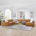Picture of 4/5/6/7/8-Piece Vegan Leather Sectional Sofa in Tan