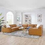 Picture of 4/5/6/7/8-Piece Vegan Leather Sectional Sofa in Tan