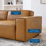 Picture of 3/4-Piece Vegan Leather Sofa in Tan