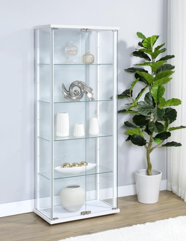 Picture of Black 5 Shelf Glass Curio Cabinet - L 23.75 X W 14.5 X H 64.25
