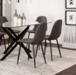 Picture of Mocha or Charcoal  Polyurethane Chair - Matte Black Frame