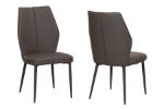 Picture of Mocha or Charcoal Polyurethane Side Chair - Matte Black Frame