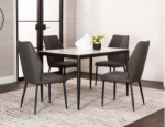 Picture of Mocha or Charcoal Polyurethane Side Chair - Matte Black Frame