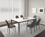 Picture of Mocha or Charcoal Polyurethane Side Chair - Matte Black Frame