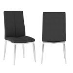 Picture of Gray or Black faux leather upholstery Side Chair