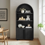 Picture of 38"W x 78.7"H Cabinet Bookcase in Ash or Black Oak
