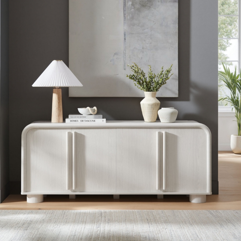 Picture of 63"W x 26.4"H 4-Door Sideboard Cabinet in Ash or Black Oak