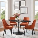 Picture of 48", 54", 60", 78" Oval Faux Marble Dining Table in White or Black Top and White, Black and Gold Base