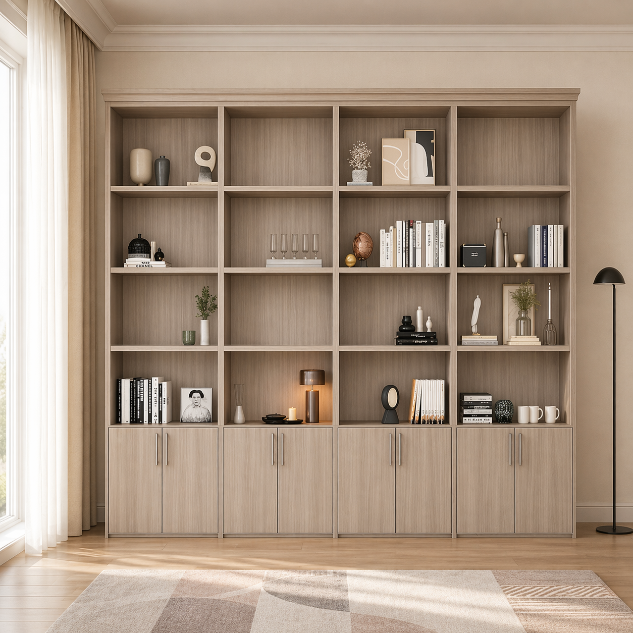 Lounge Around. Tiglio Finish Wall Unit With Gold Trim / With Crown ...