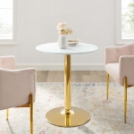 Picture of 48", 40", 35", 28" Dining Table in MDF Tabletop/Artificial Marble Tabletop with Gold Base