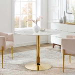 Picture of 48", 40", 35", 28" Dining Table in MDF Tabletop/Artificial Marble Tabletop with Gold Base