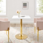 Picture of 24", 28", 35" Square Dining Table in Gold White