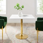 Picture of 24", 28", 35" Square Dining Table in Gold White
