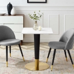 Picture of 36", 28", 24" Square Dining Table in Gold White